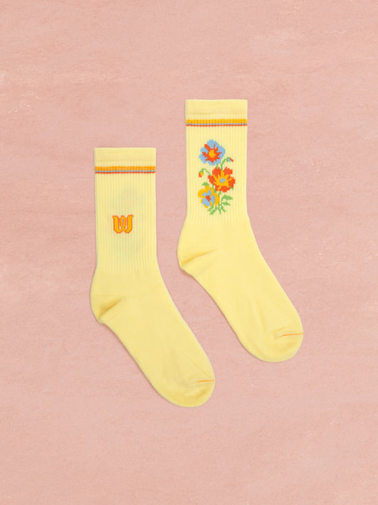 UNISEX SOCKS - YELLOW FLOWERS