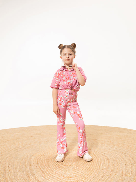 KIDS FLARED PANTS AMIGDALIA PINK