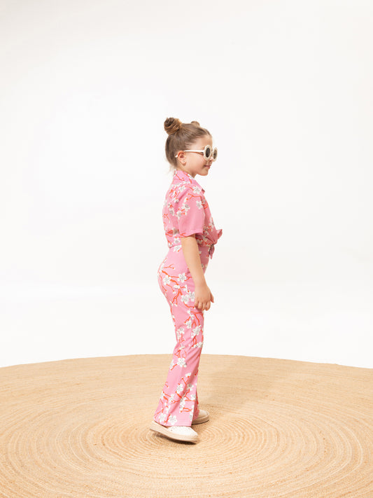 KIDS FLARED PANTS AMIGDALIA PINK