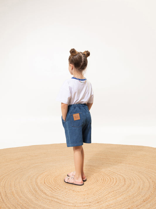KIDS BERMUDA SHORTS DENIM BLUE