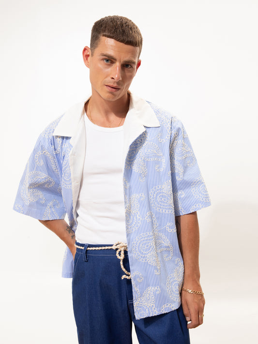 EMBROIDERED SHIRT LIGHT BLUE