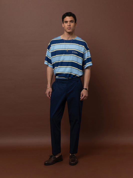 SHORT SLEEVE TOP - STRIPES BLUE