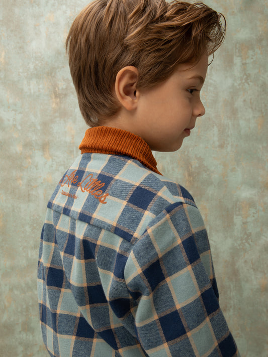 CHECKED COTTON SHIRT - BLUE