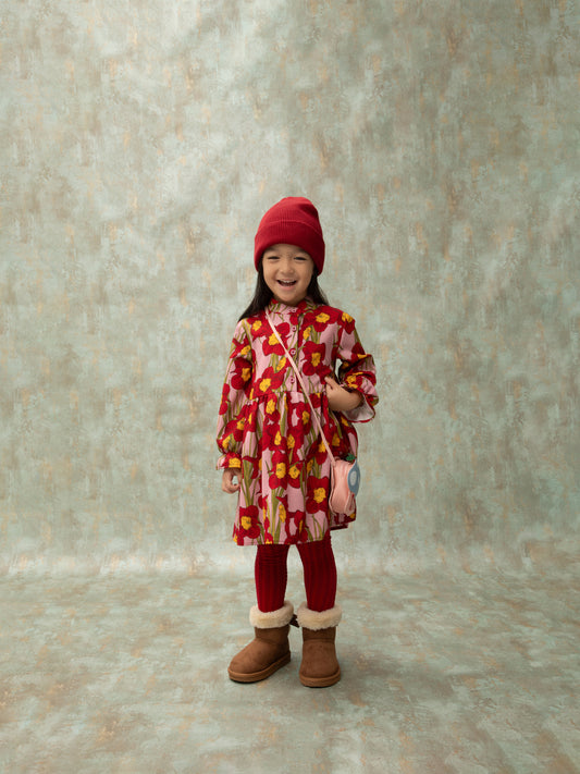 MAO COLLAR DRESS - NARCISSUS PINK