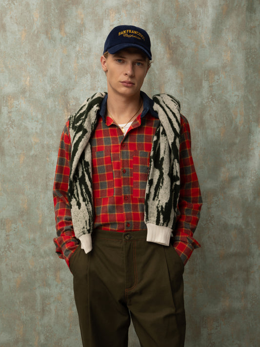 CHECKED COTTON SHIRT - RED