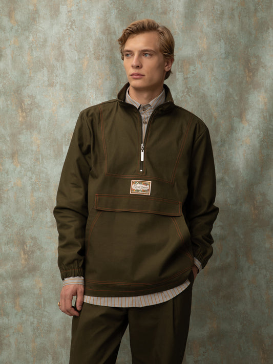 ZIP-UP BLOUSE - OLIVE