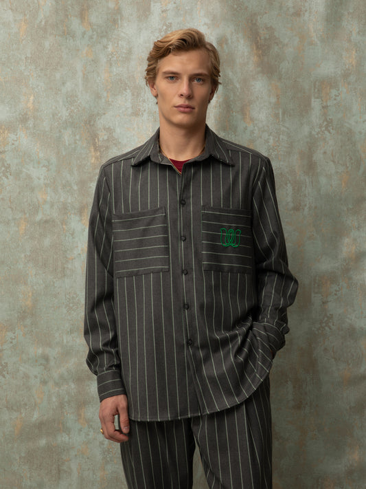 STRIPED SHIRT - DARK GREY