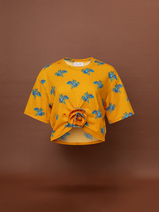 ROSE CROPPED T-SHIRT - BOUQUETS