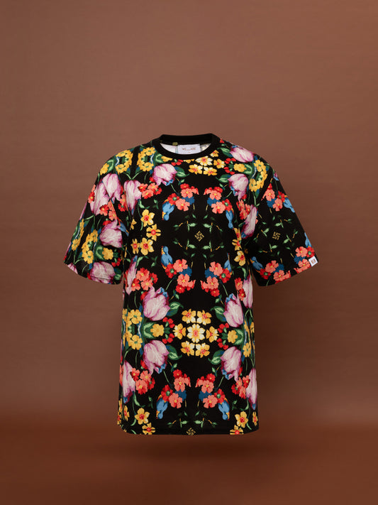 OVERSIZED T-SHIRT - BLOSSOMS BLACK