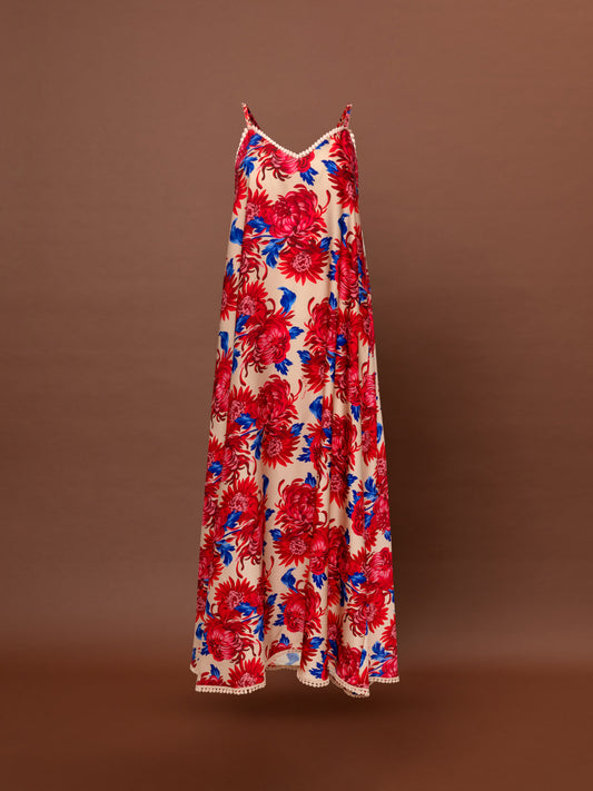 A-LINE MAXI DRESS CHRYSANTHEMA BEIGE