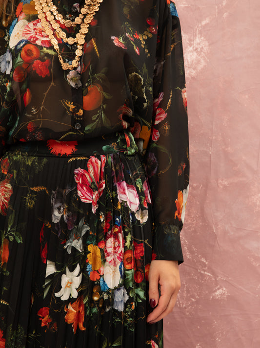 PLEATED MAXI SKIRT - STILL LIFE