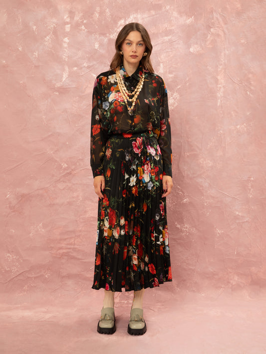 PLEATED MAXI SKIRT - STILL LIFE