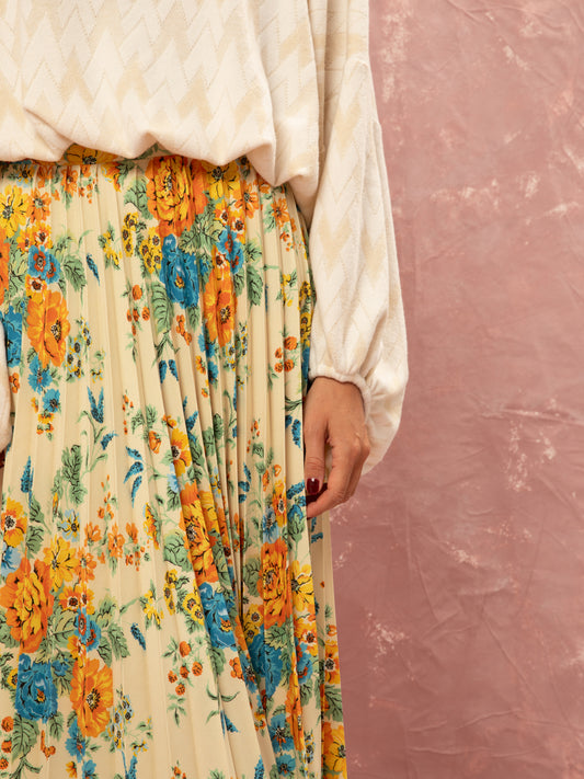 PLEATED MAXI SKIRT - TAPETSARIA CREAM