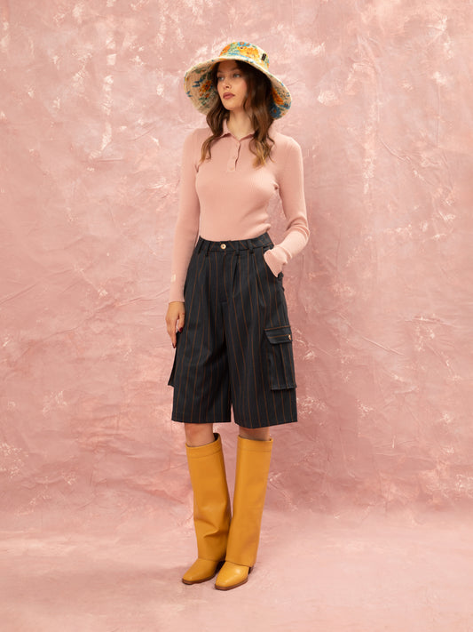 CARGO VERMUDA SHORTS - STRIPED BLUE