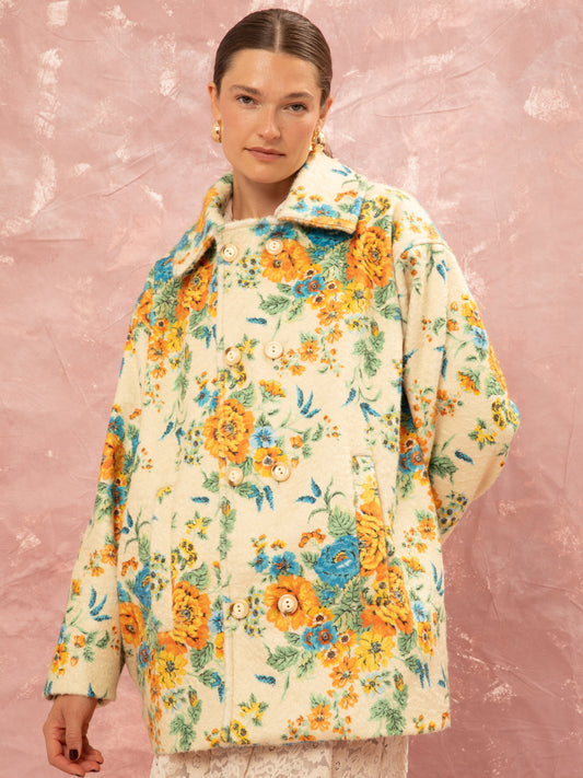 MIDI OVERCOAT - TAPETSARIA CREAM