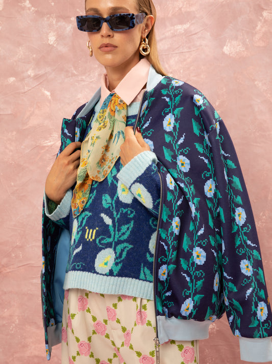 FUTTER BOMBER JACKET - MOONFLOWERS