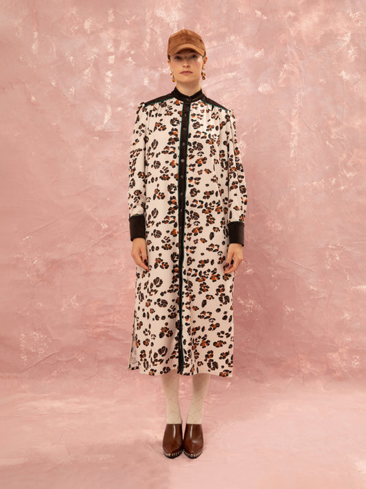 MAXI SHIRT DRESS - LEOPARD