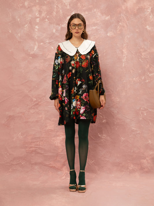 BIG COLLAR MINI DRESS - STILL LIFE