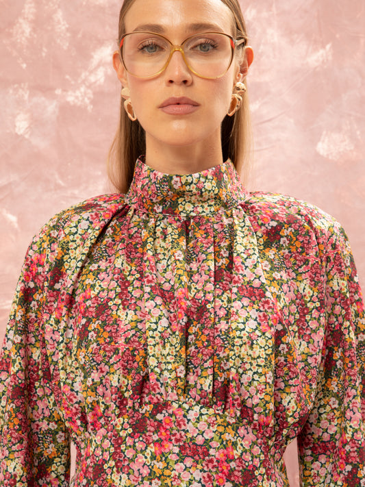 TURTLENECK MINI DRESS - LIBERTY FLORAL