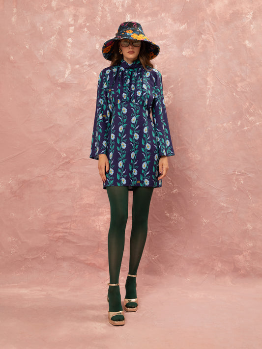 TURTLENECK MINI DRESS - MOONFLOWERS