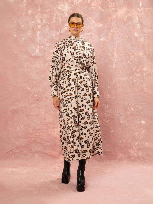 KAFTAN MAXI DRESS - LEOPARD