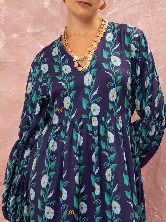 V-NECK MAXI DRESS - MOONFLOWERS