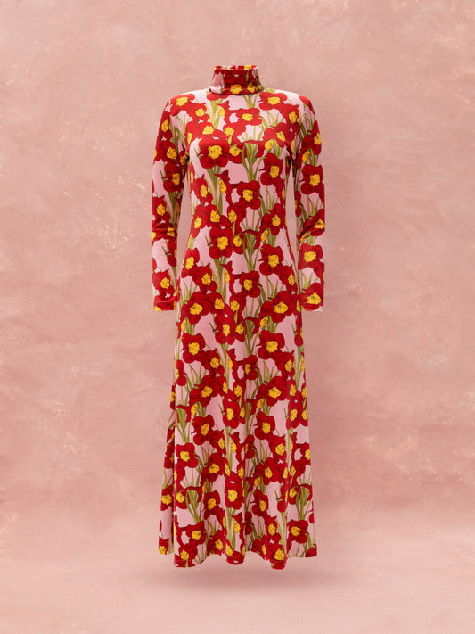 FLUFFY MAXI DRESS - NARCISSUS PINK