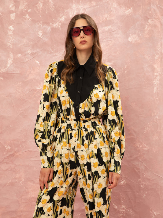 OVERSIZED SHIRT - NARCISSUS BLACK