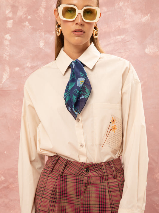 LOVE LETTER POPLIN SHIRT - BEIGE