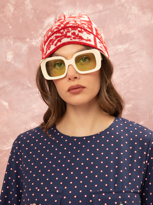 JACQUARD KNIT BEANIE - KOUVERTA