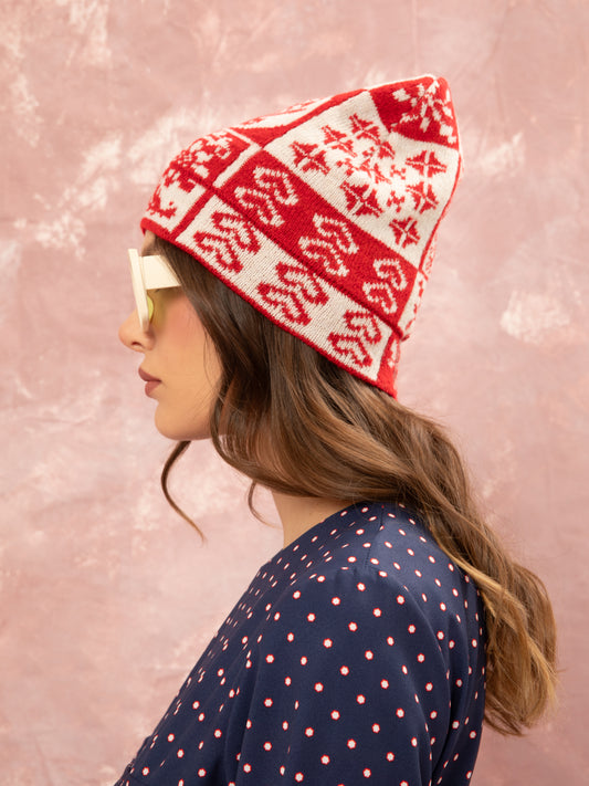 JACQUARD KNIT BEANIE - KOUVERTA