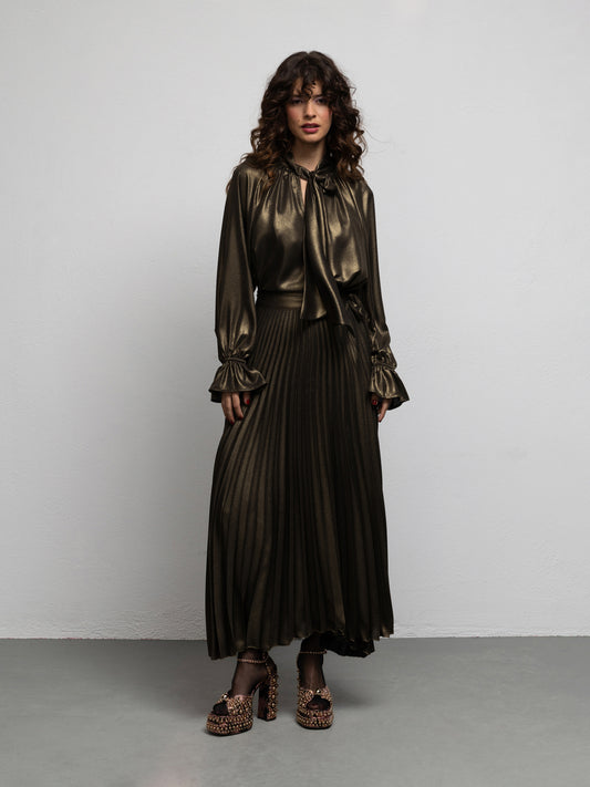 RHYTHM WRAP SKIRT - VINTAGE GOLD