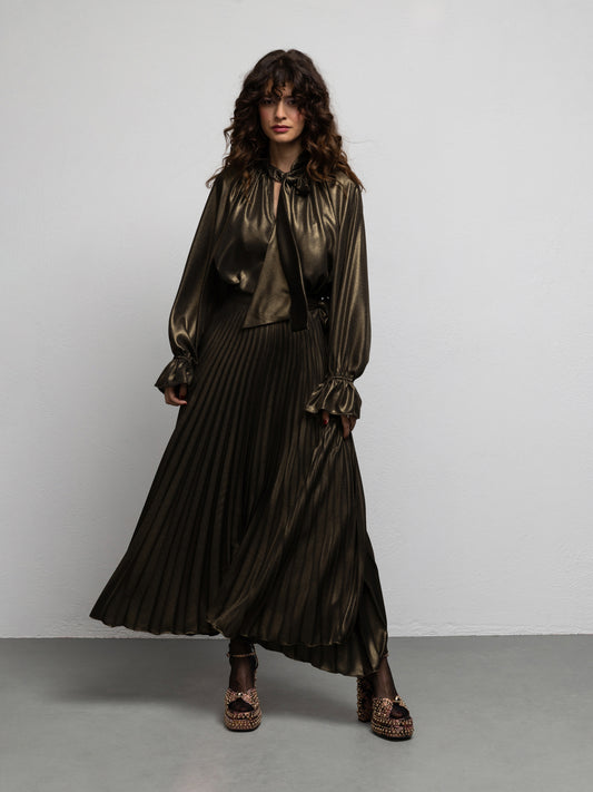 RHYTHM WRAP SKIRT - VINTAGE GOLD