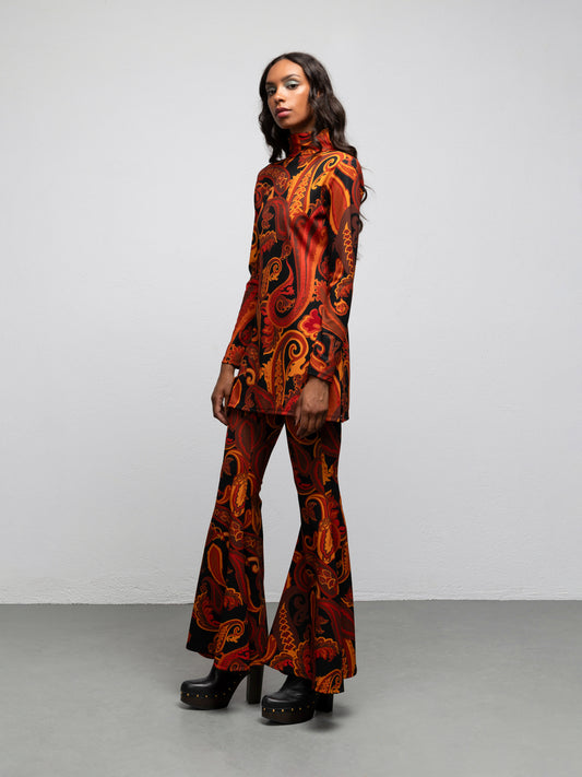 MIDLER PANTS - PAISLEY BLACK