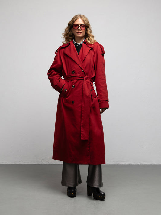ANTONIO TRENCH COAT - RED
