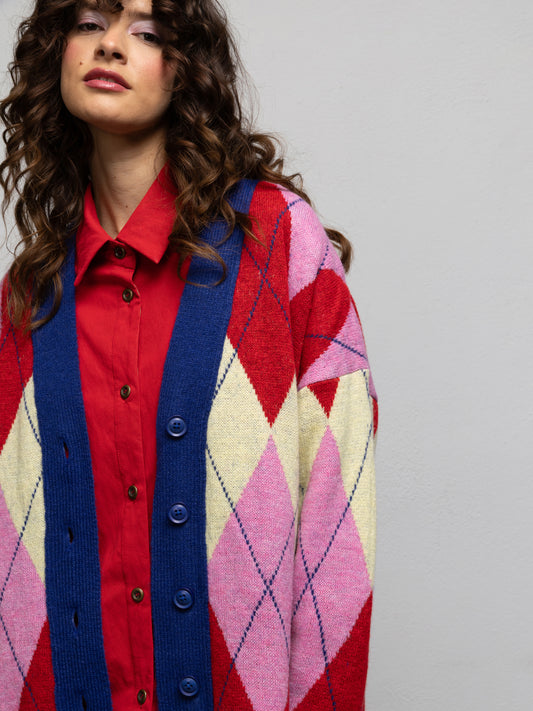 PALOMA KNIT CARDIGAN - DIAMOND PINK