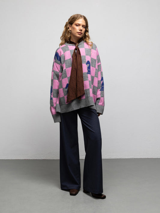 WARHOL KNIT SWEATER - CHESS PINK