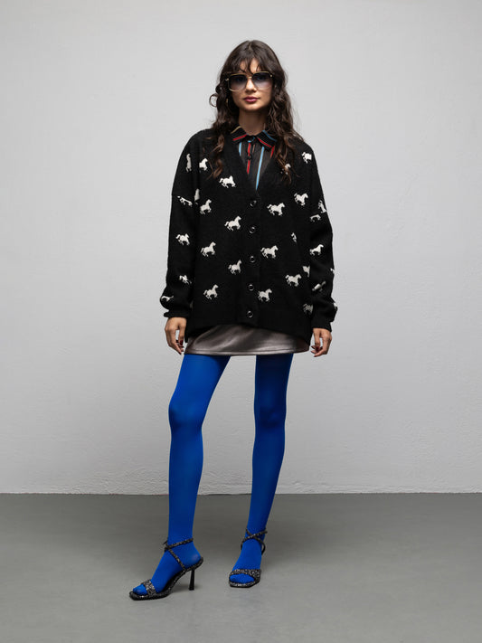 PALOMA KNIT CARDIGAN - HORSES