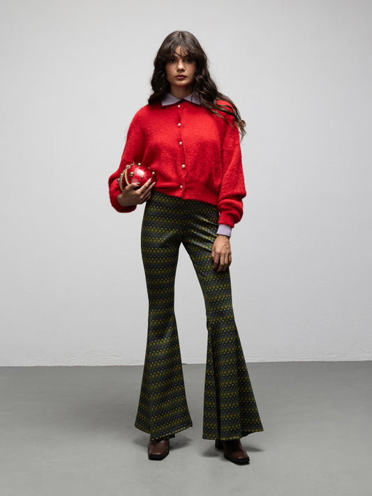BEVERLY KNIT CARDIGAN - RED