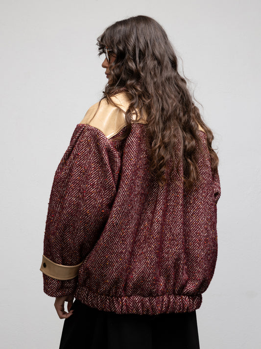 MICK BIKER JACKET - BURGUNDY