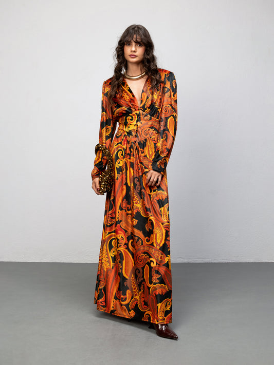 CASABLANCA DRESS - PAISLEY BLACK