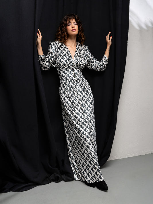 CASABLANCA DRESS - PIED-DE-HORSES