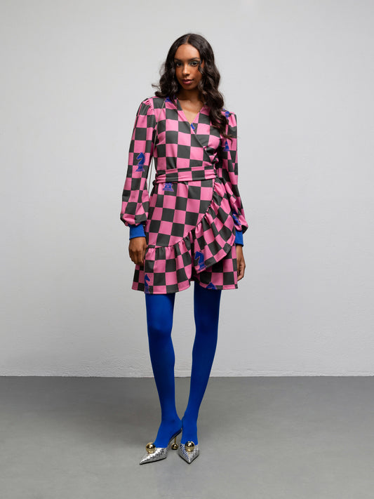 TWIGGY DRESS - CHESS PINK