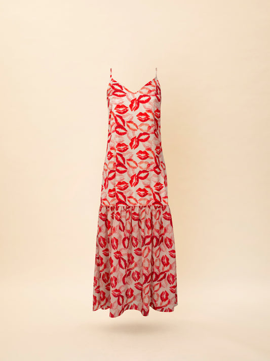 TIERED SLIP DRESS KISSES