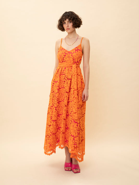 A-LINE LACE DRESS ORANGE