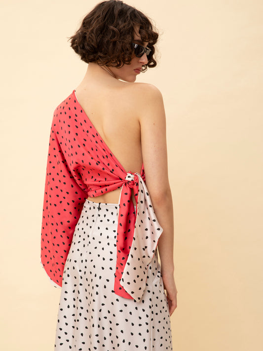 DOUBLE-FACED ONE-SHOULDER TOP KARPOUZI