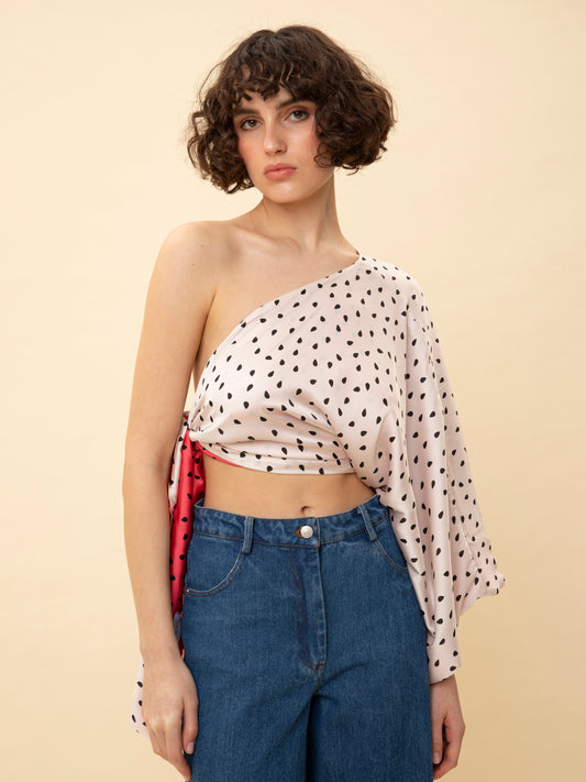 DOUBLE-FACED ONE-SHOULDER TOP KARPOUZI