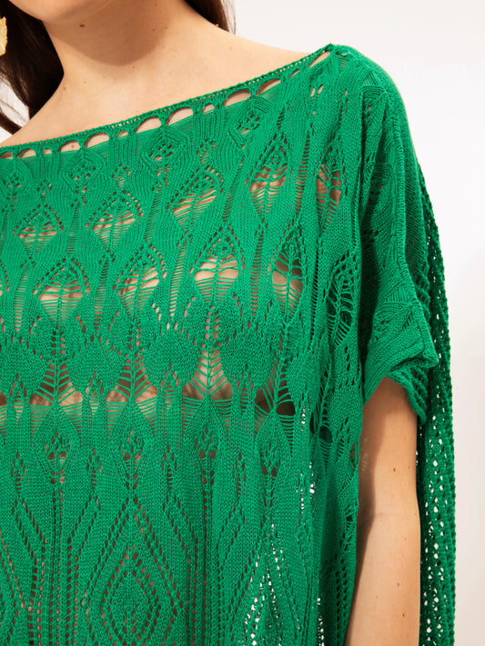 KNITTED BLOUSE GREEN