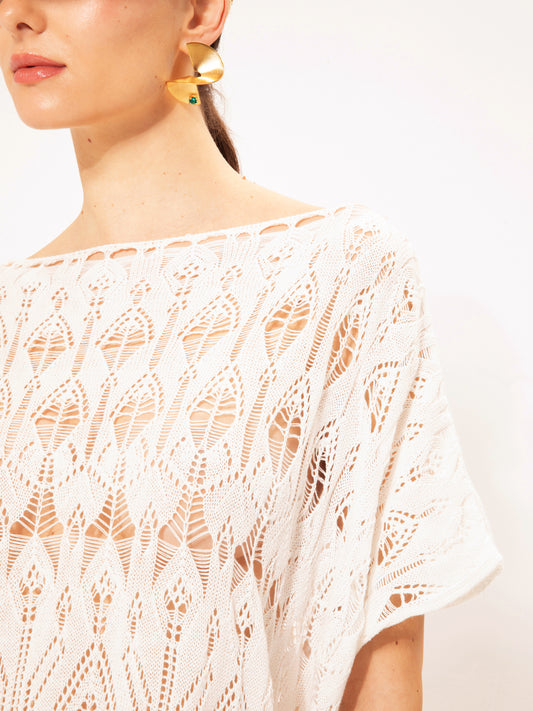 KNITTED BLOUSE OFF-WHITE