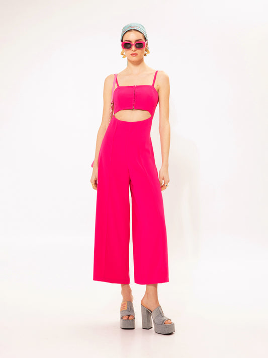 CUT-OUT JUMPSUIT FUCHSIA